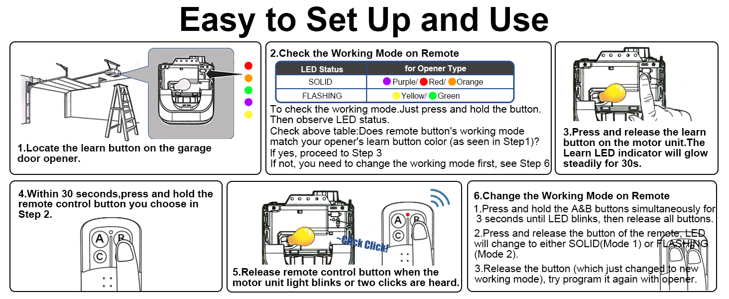 2 for LiftMaster Chamberlain Craftsman Universal Garage Door Opener Remote 893MAX 893LM