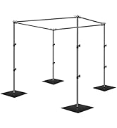 EMART 7x10ft Square Backdrop Stand for Wedding, Adjustable Pipe and Drape Background Frame Kit wi...