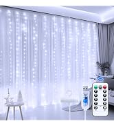 Minetom Curtain Lights, 300 LED Dimmable Fairy Lights with Remote and Timer, 8 Modes, USB Powered...