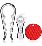 Jar Opener- Pad Rubber Jar Can Lid Opener, 5 in 1 Multi Function Can Opener Bottle Opener Kit wit...