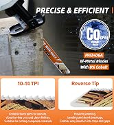 USEWIN Reciprocating Saw Blade 5 Pack, 9-Inch Bi-Metal Sawzall Blades 10+14 TPI, Special for Pall...