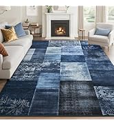 Tepook Modern Area Rug for Living Room, 6x9 Geometric Large Rugs for Bedroom, Washable Patchwork ...