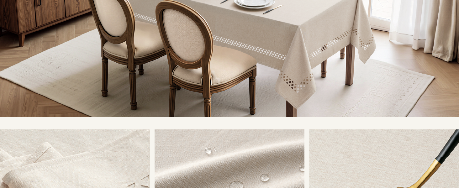 MIULEE Rectangle Linen Polyester Tablecloth