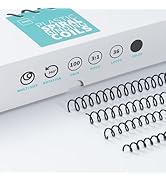 Binditek 100 Pack Plastic Spiral Binding Coils Kit, Multi Size Binding Spines, 3:1 Pitch, (1/4", ...