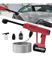 Cordless Pressure Washer,Portable 21V Battery Power Washer for Ladies Women,Electric Pressure Was...