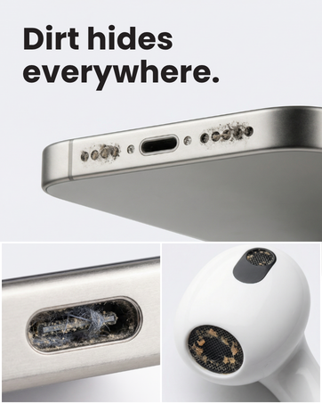 STIKKI cleans dirt from hard-to-reach areas of your smartphone or earbuds.