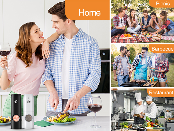 electric salt and pepper grinder set rechargeable