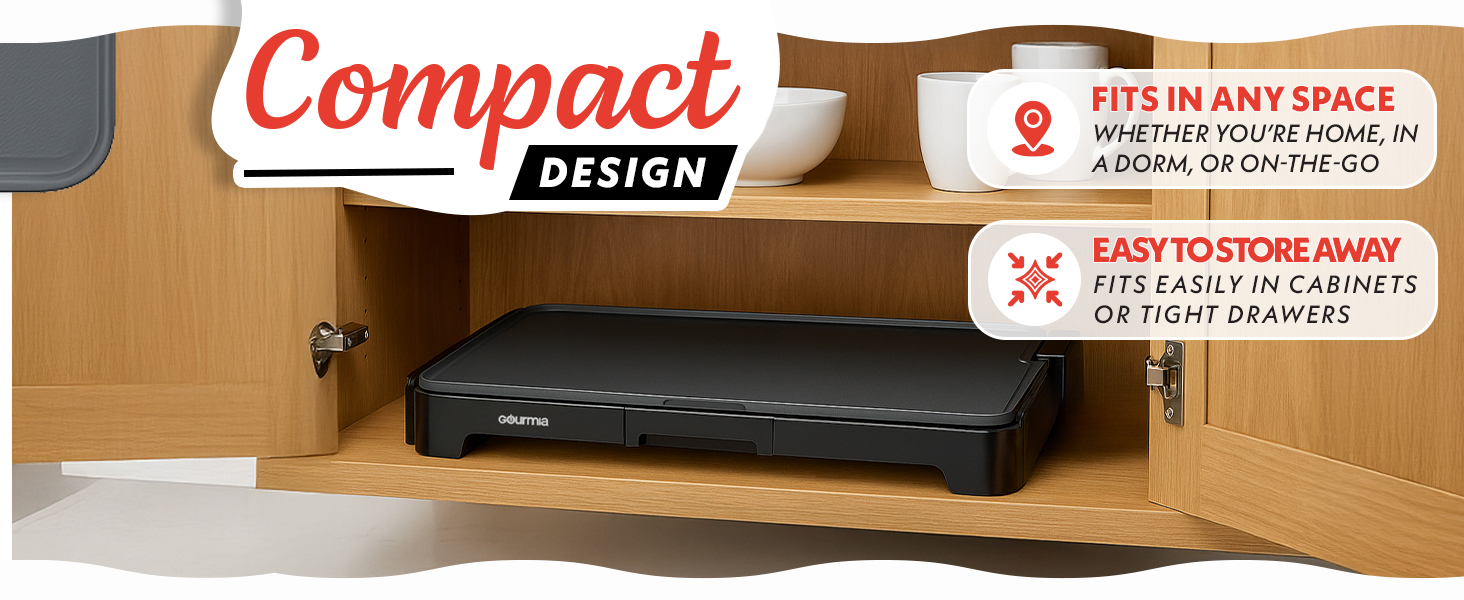 Compact no handle grill for easy storage 