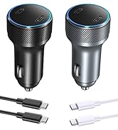 USB C Car Charger 2 Pack - Eversame Dual USB Type C Fast Charging Car Charger Cigarette Lighter A...