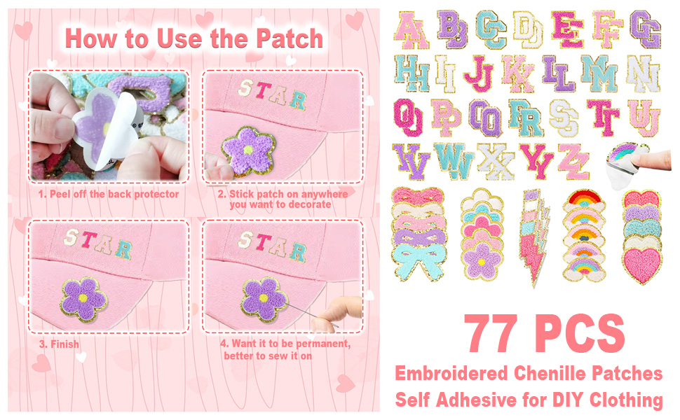 sticker patches stick on patches chenille patches self adhesive
