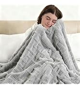 ESTINGO Heated Blanket Electric Throw, Luxury Furry Throw Heated Blanket, 3D Grid Pattern Thick R...