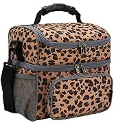 FlowFly Double Layer Cooler Insulated Lunch Bag Adult Lunch Box Large Tote Bag for Men, Women, Wi...