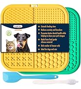 LUKITO Premium Silicone Licking Mat for Dogs &amp; Cats, 77 Suction Cups, Slow Feeder, Boredom Reduce...