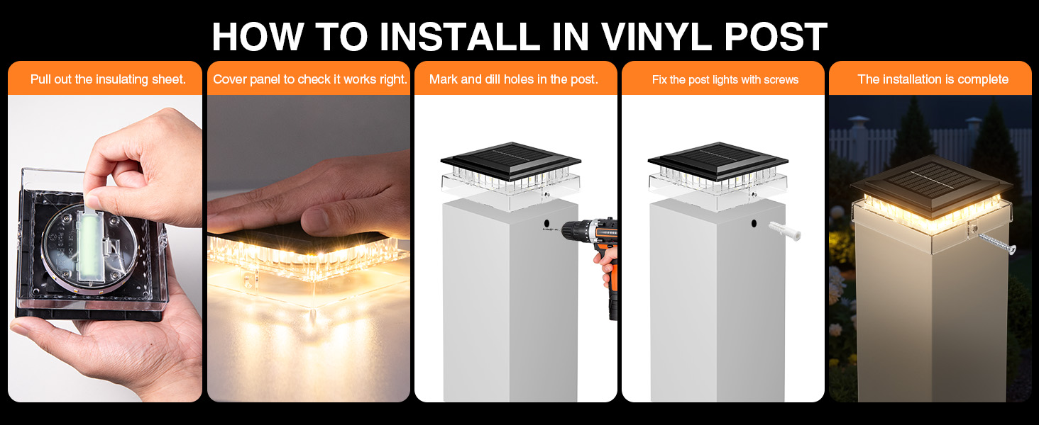 post cap lights solar powered