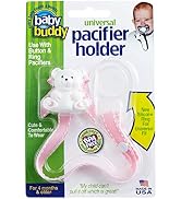 Baby Buddy Universal Pacifier Holder Clip - Snaps to Paci or Attach with Universal-Fit Silicone R...