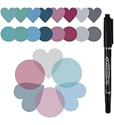 Transparent Sticky Notes, Hommie 480Pcs Morandi Cute Round &amp; Heart Clear Sticky Tabs, Translucent...