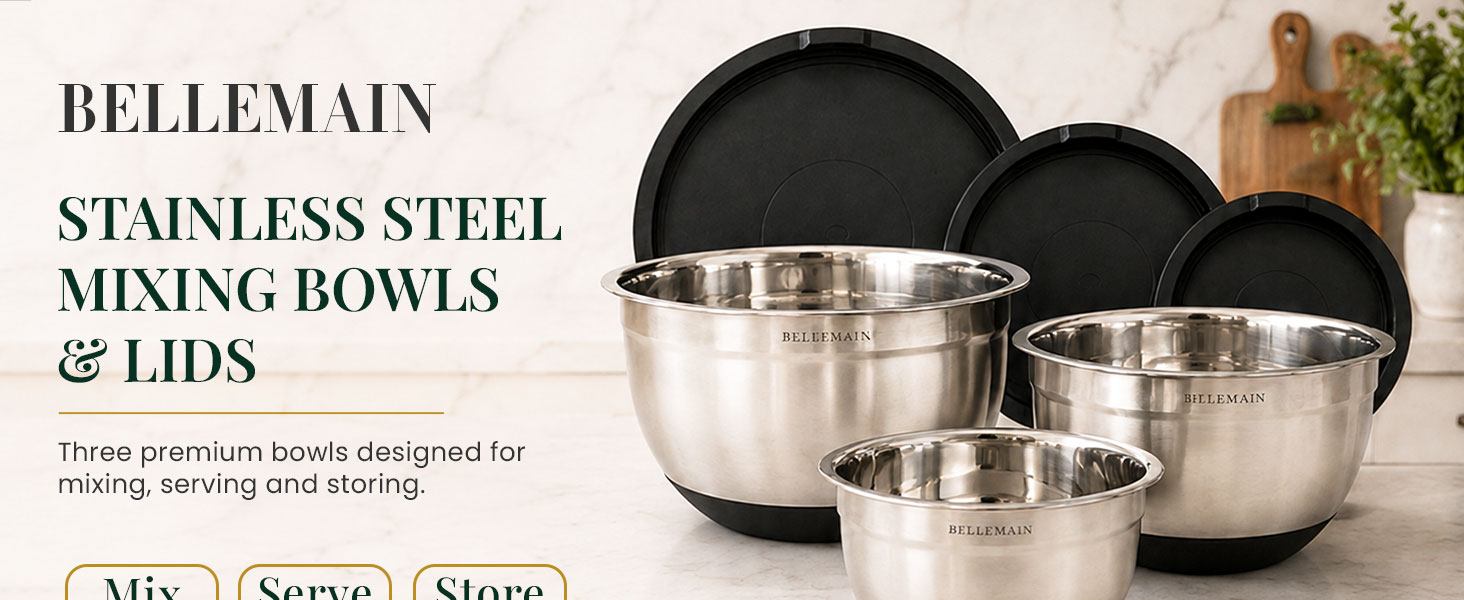 Stainless Steel Mixing Bowls with Lids