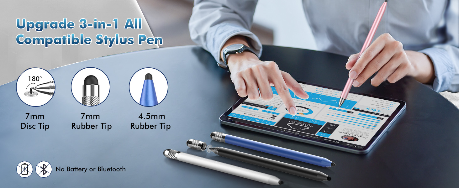 3-in-1 compatible stylus pen