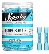 600PCS Heat Shrink Wire Connectors Blue 16-14 AWG