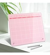 Marribol Calendar Dry Erase Board,12"X10",Acrylic Desk Calendar with Stand,Dry Erase Calendar for...