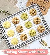 Deedro Baking Sheet with Rack Set [2 Sheets + 2 Racks], Stainless Steel Cookie Half Sheets Baking...