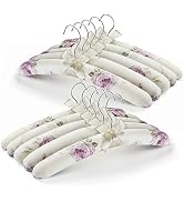 GLCON Anti Slip Satin Padded Clothes Hangers for Women Foam Sweater Hangers - Fancy Thick Padded ...