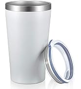 MEWAY 16oz Stainless Steel Tumbler Travel Coffee Mug with Lids Double Wall Insulated Coffee Cup f...
