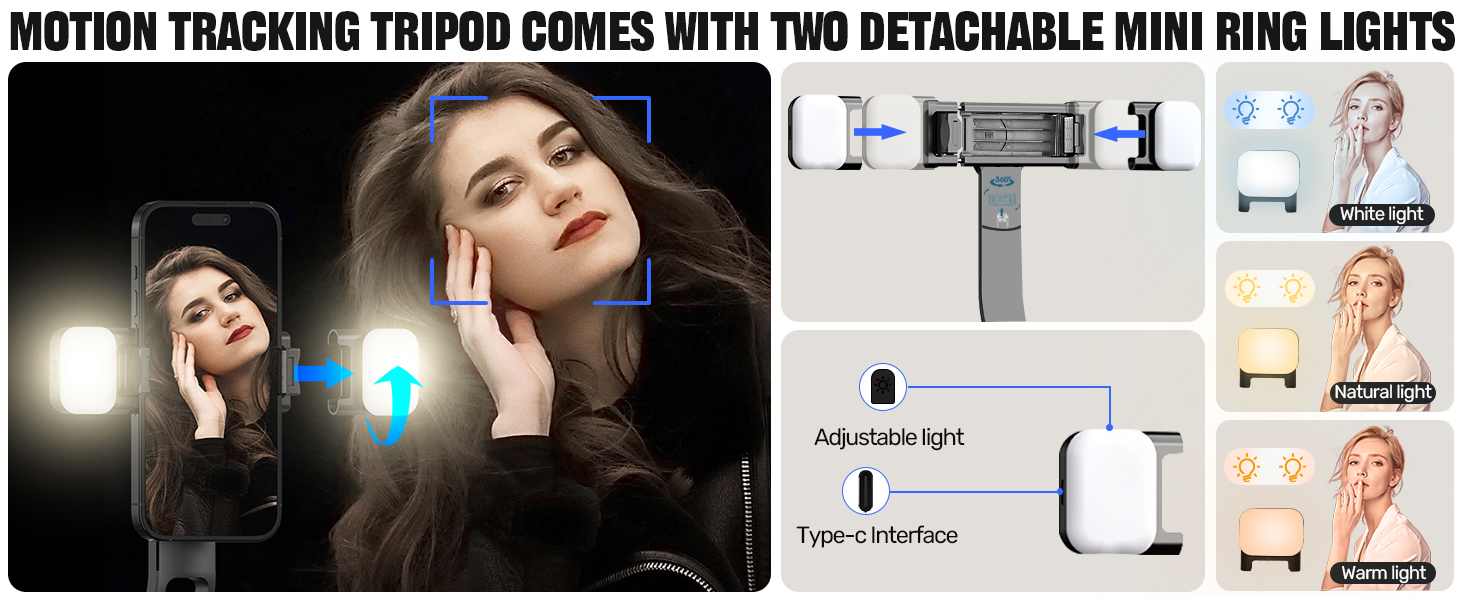 selfie stick tripod with light