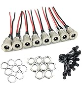 8Pack Female DC Threaded Barrel Jack Panel Adapter 5.5mm x 2.1mm Connector, 18AWG Wire DC Power J...