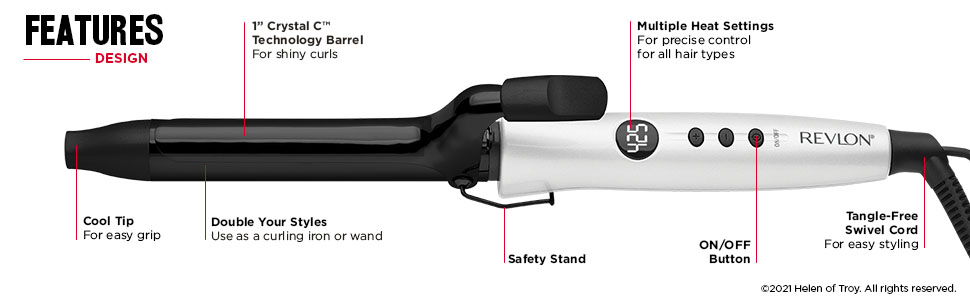 curling iron; curling irons; curling wand; curling wands; hair curler; hair curlers; RVIR1184