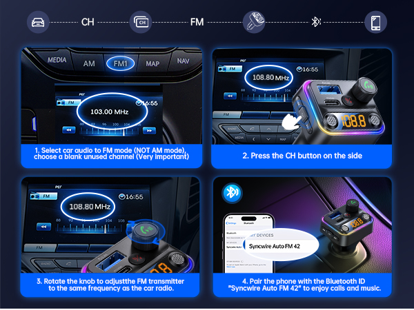 bluetooth car fm transmitter