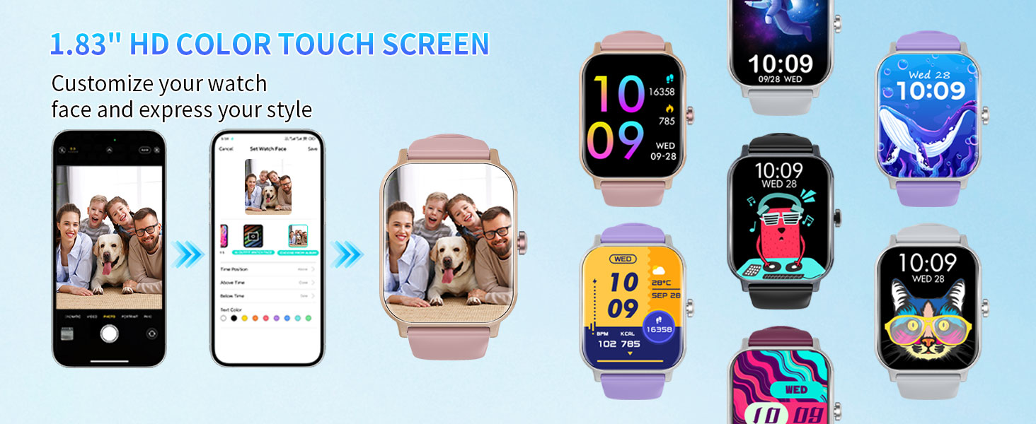 Smart Watch for Men Women with Calling, 1.83&amp;amp;amp;#34; Fitness Tracker