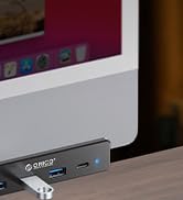 ORICO USB 3.0 Hub, USB Hub Clamp, Aluminum 4-Port USB Splitter with Extra Power Supply Port and 4...