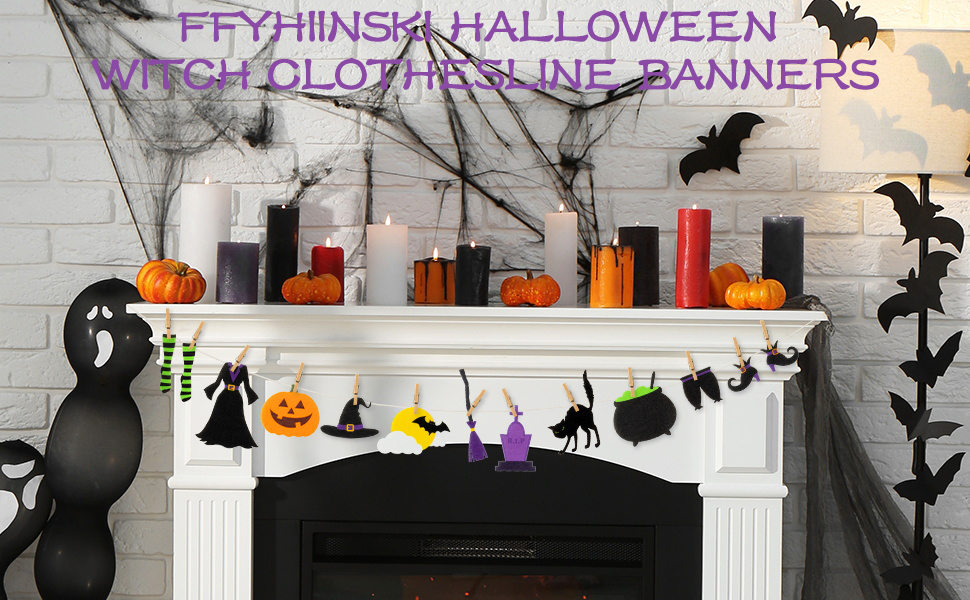 Halloween Witch Clothesline Banners