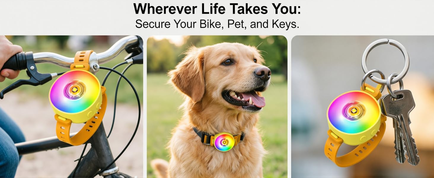 “Wherever Life Takes You: Secure Your Bike, Pet, and Keys.”