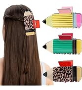 3Pcs Pencil Hair Claw Clips for Women Girls, Funny Hairpins for Short Long Hair, Strong Hold Hair...