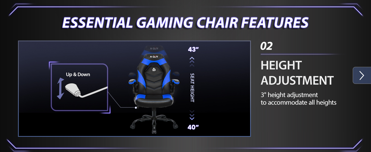 Adjustable chair featuring height adjustment for all users