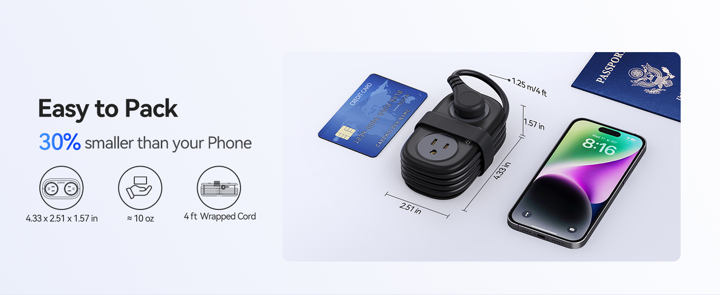 PD20W Travel Power Strip