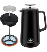 PortableAnd 34oz Double Vacuum Insulation Large Silicone French Press Coffee Maker, Metal Stainle...