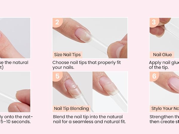 Extensions with Half Cover Tips