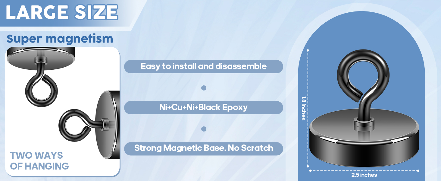 Neosmuk black fishing magnet 2.5inches