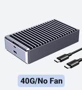 UGREEN 40Gbps M.2 NVMe Enclosure with Aluminum Double-Sided Fin Heat Dissipation, No Noise Extern...