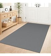 Lansny Washable Area Rug 4x6 Boho Entry Rug Braided Cotton Non Slip Rubber Backed Rugs for Entryw...