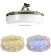 EverBrite Camping String Lights Rechargeable LED Camping Lamp, 29.5FT Outdoor Tent Lights 8 Light...