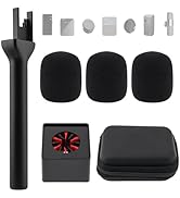 Lifexciting Wireless Mic Handle Microphone Handheld Stand Adapter with Channel Flag Box 3 Pop Fil...