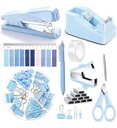Office Supplies,Blue Desk Accessories,Stapler and Tape Dispenser Set with Stapler,Tape Dispenser,...