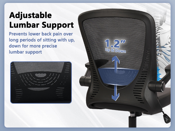 CLATINA Desk Chairs with Wheels, Ergonomic Rolling Mesh Office Chair