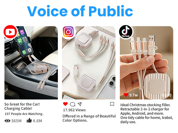 retractable chargers for multiple devices