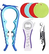 Latest Jar Opener Bottle Opener for Weak Hands, 5 in 1 Multifunctional Non-Slip Can Lid Opener To...