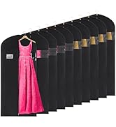 KEEGH 60'' Dress Bags for Gowns Long, 10 Pack Garment Bags for Hanging Clothes, Dress Bags for Cl...